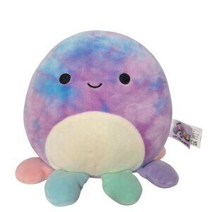 Squishmallow Mary The Octopus Tie-Dye Pink Blue Purple Plush Kellytoy 8"